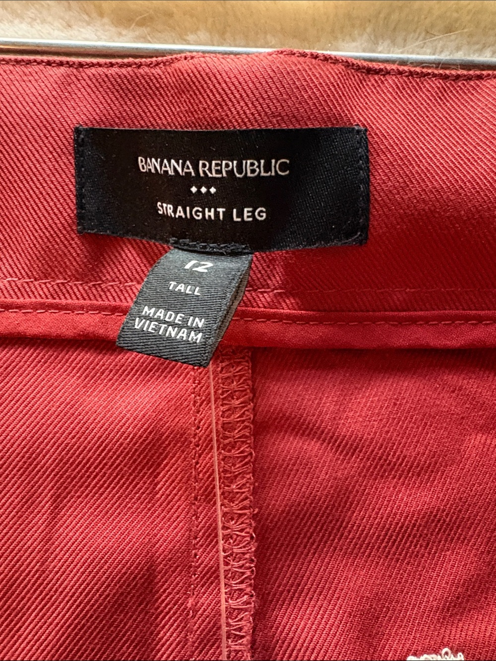 Banana Republic Factort Brick Red Wide Leg Pants Size 12 Tall - Picture 9 of 11